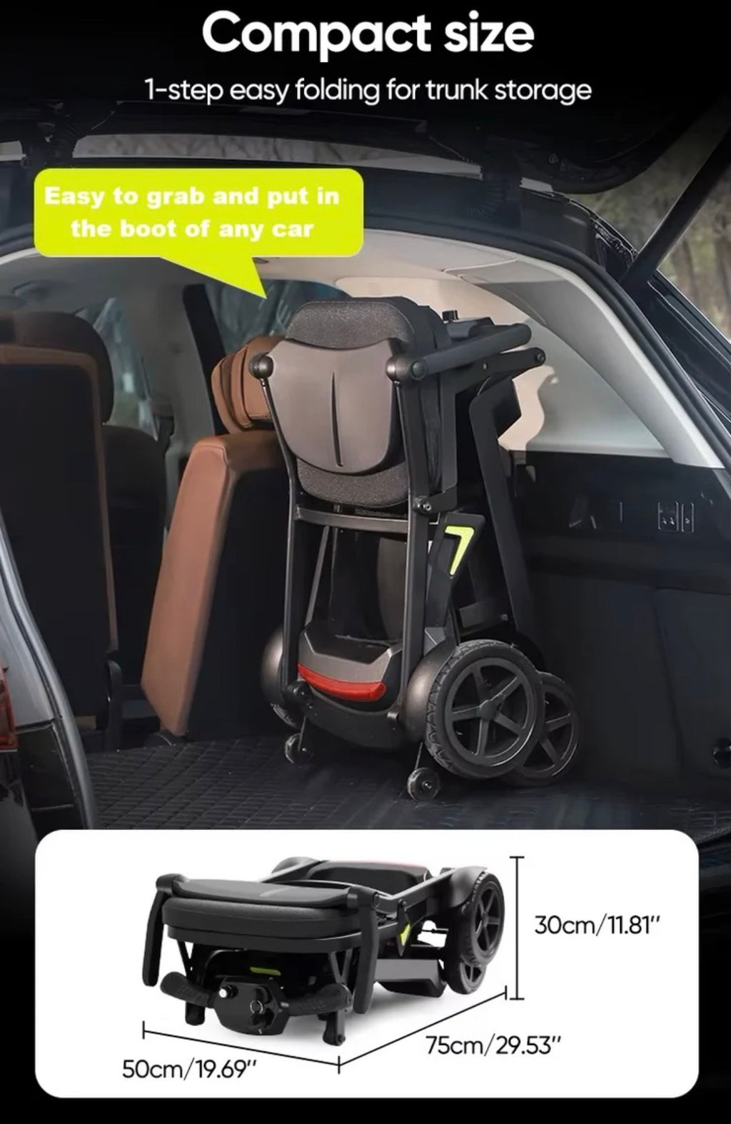 Ultra Light Traveller/YL-985A Folding Mobility Scooter,Ultra Lightweight, 12 Mile Range, 14.5KG