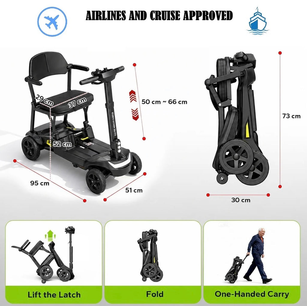 Ultra Light Traveller/YL-985A Folding Mobility Scooter,Ultra Lightweight, 12 Mile Range, 14.5KG