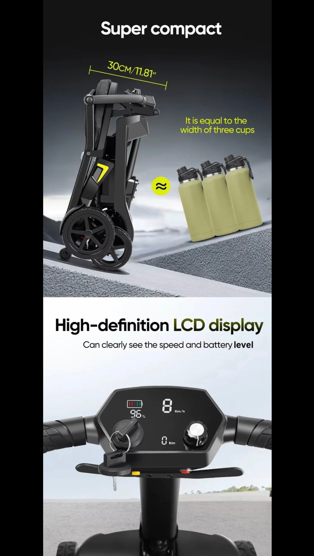 Ultra Light Traveller/YL-985A Folding Mobility Scooter,Ultra Lightweight, 12 Mile Range, 14.5KG