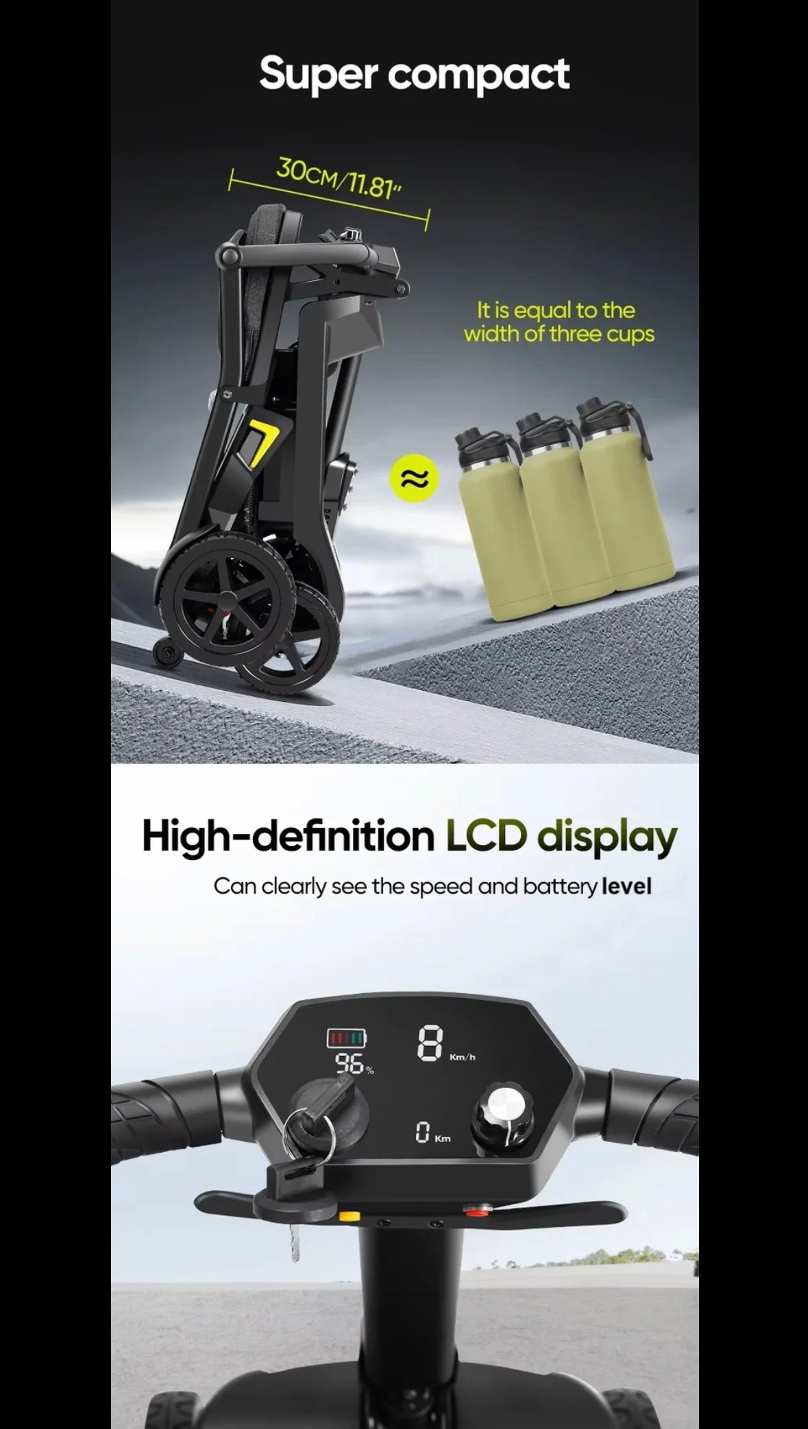 Ultra Light Traveller/YL-985A Folding Mobility Scooter,Ultra Lightweight, 12 Mile Range, 14.5KG