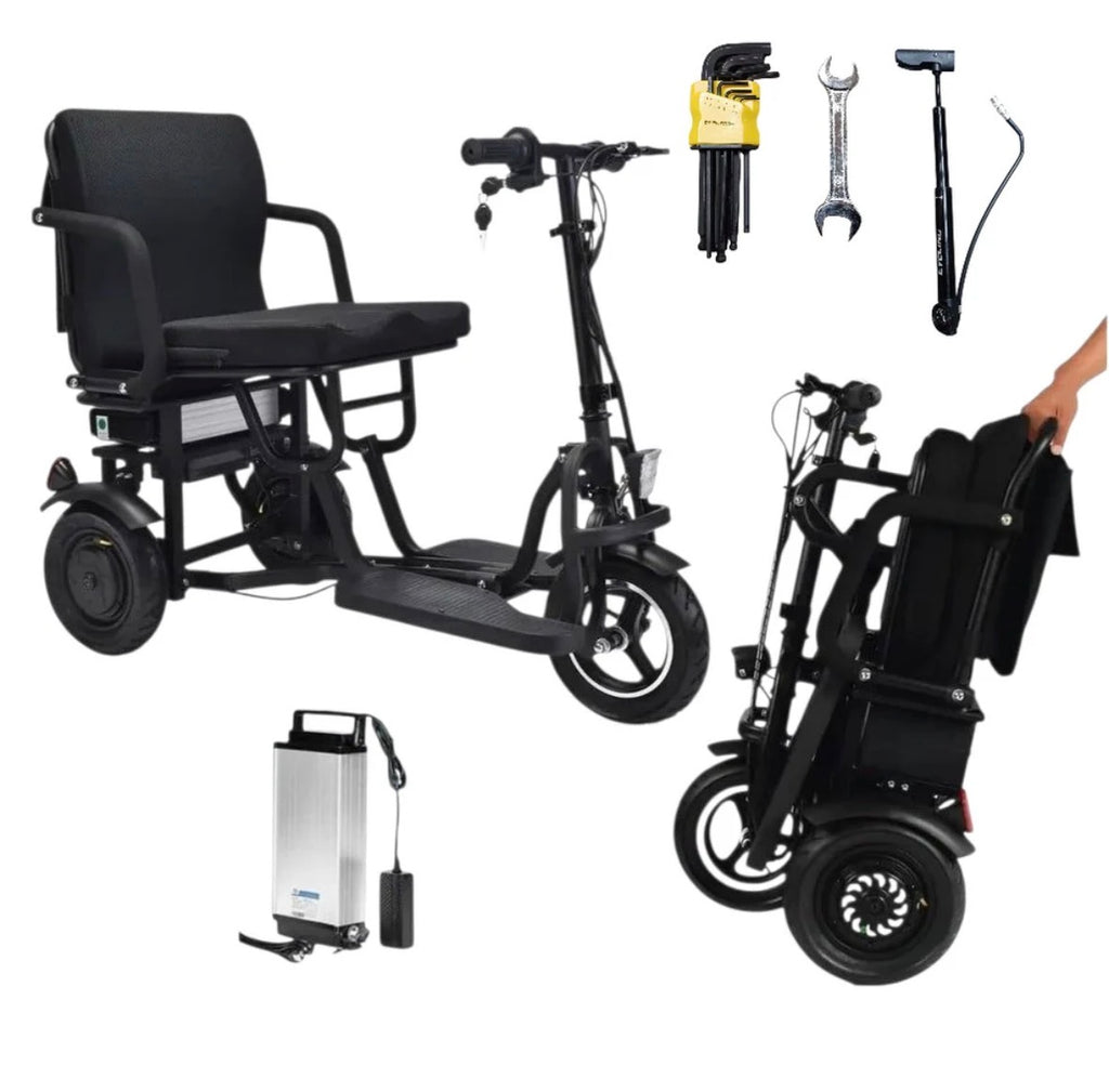 SCOTE-48350 Folding Mobility Scooter 3 Wheel Li-ion Dual Motor 700W, 20 Mile Range