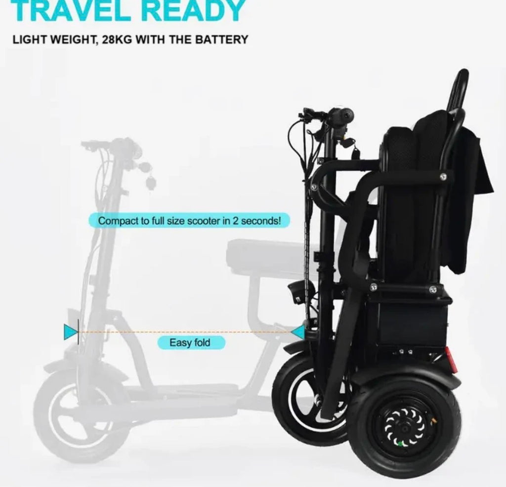 SCOTE-48350 Folding Mobility Scooter 3 Wheel Li-ion Dual Motor 700W, 20 Mile Range