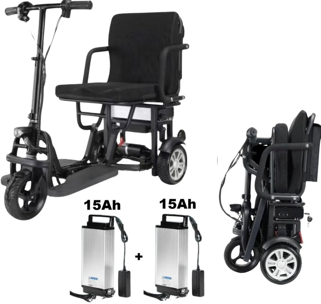 SCOTE-48350 Folding Mobility Scooter 3 Wheel Li-ion Dual Motor 700W, 20 Mile Range