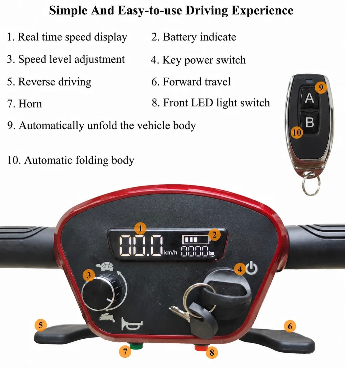 X5 Auto Folding Mobility Scooter With Removable Battery 24kg,12 Mile Range