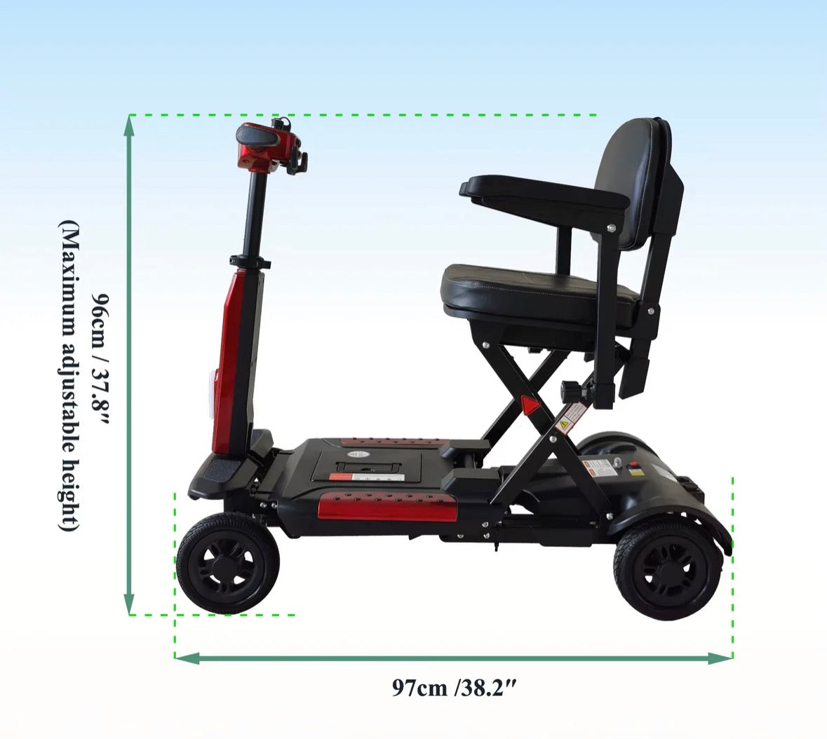 X5 Auto Folding Mobility Scooter With Removable Battery 24kg,12 Mile Range
